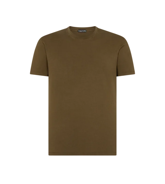 Lyocell katoenen T-shirt met ronde hals