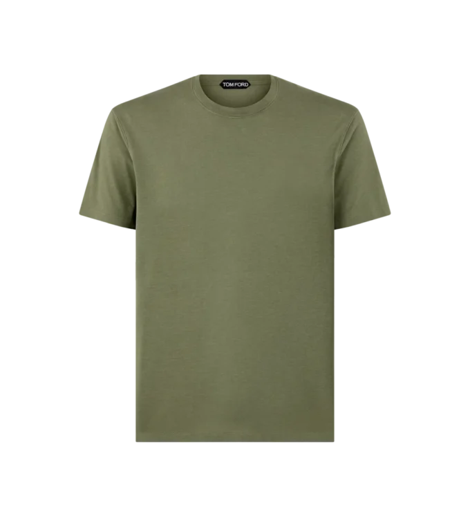 Lyocell katoenen T-shirt met ronde hals