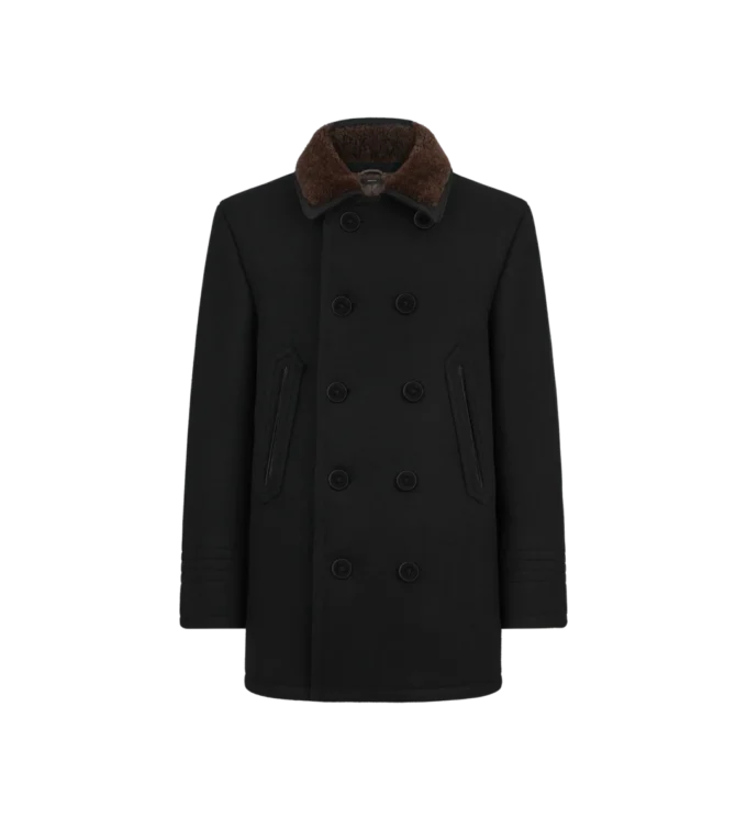 Melton wollen schapenvacht peacoat Melton wollen schapenvacht peacoat