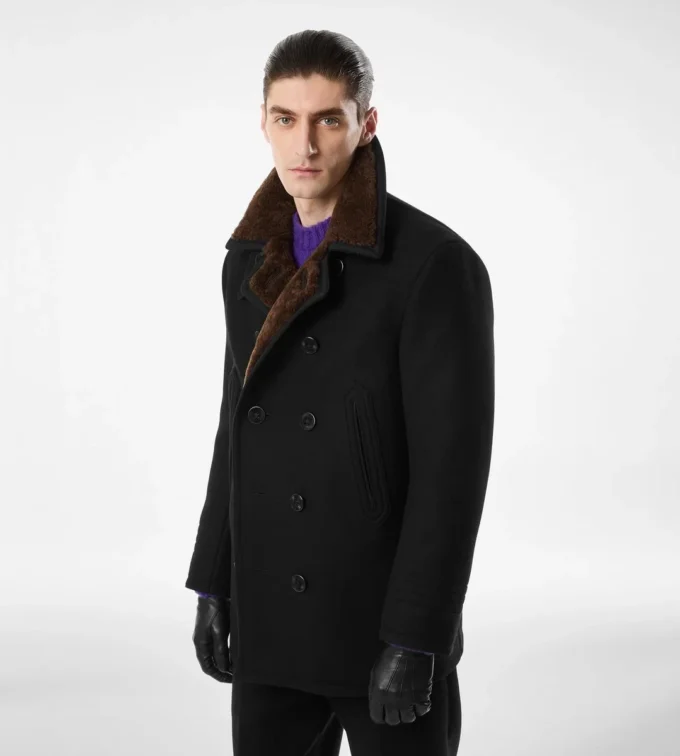 Melton wollen schapenvacht peacoat Melton wollen schapenvacht peacoat
