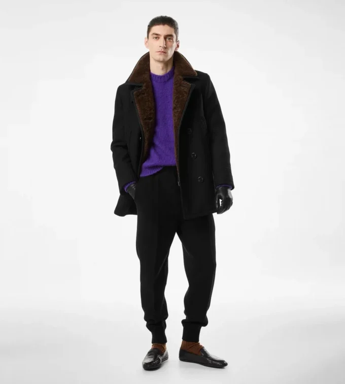 Melton wollen schapenvacht peacoat Melton wollen schapenvacht peacoat