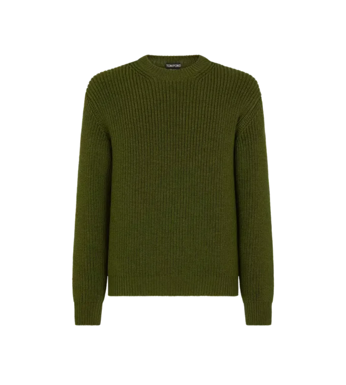 Merino half cardigan met ronde hals
