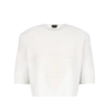 Merino kasjmier T-shirt met ronde hals en zijden chenille reliëf met pythonmotief Merino kasjmier T-shirt met ronde hals en zijden chenille reliëf met pythonmotief