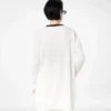 Merino piqué halflang open vest met satijnen randen