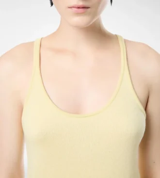 Merino piqué mouwloze korte tanktopjurk