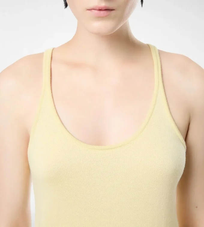 Merino piqué mouwloze korte tanktopjurk Merino piqué mouwloze korte tanktopjurk
