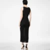 Middenlange tanktopjurk met ribstof en micropailletten Middenlange tanktopjurk met ribstof en micropailletten