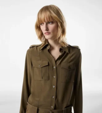 Militair shirt met zakken aan de voorkant