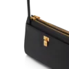 Mini-tas met hangslot van natuurlijk generfd leer met riem