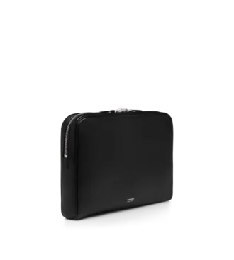 Minimalistische laptoptas van generfd leer