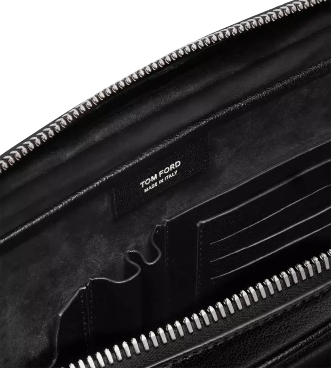 Minimalistische laptoptas van generfd leer