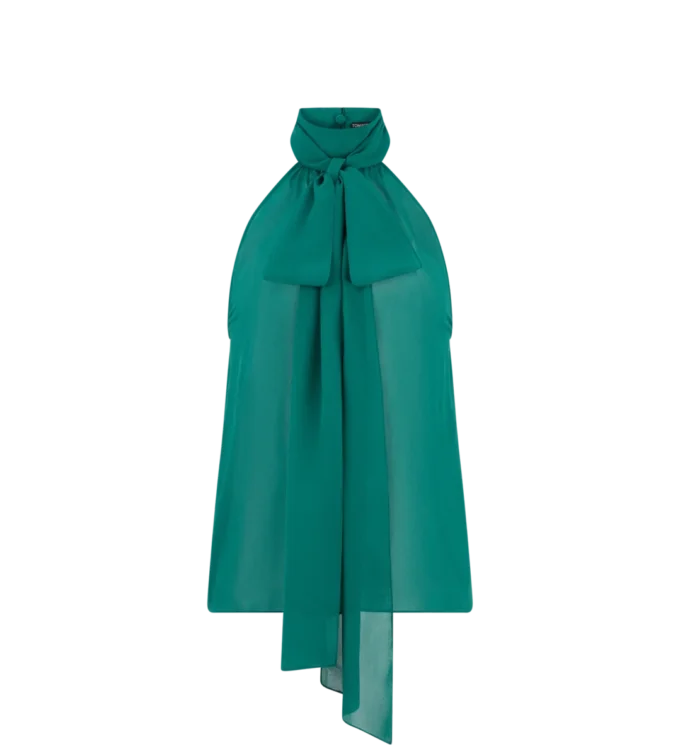Mouwloze Lavalliere-blouse