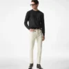 Naadloze alpaca zijden crew neck