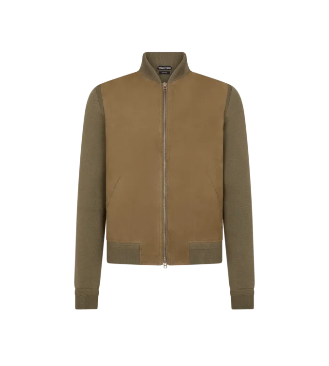 Nubuck Merino Bomber met nubuck voorkant