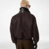 Nylon bomberjack met schapenvachtkraag Nylon bomberjack met schapenvachtkraag