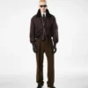 Nylon bomberjack met schapenvachtkraag Nylon bomberjack met schapenvachtkraag