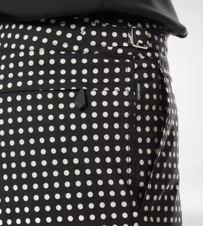 Nylon zwemshort met middotprint