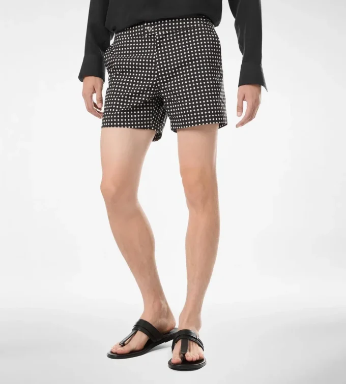 Nylon zwemshort met middotprint