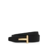Omkeerbare T-riem van generfd leer en glad leer, 30 mm