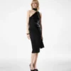 One-shoulder top met sjaal detail One-shoulder top met sjaal detail