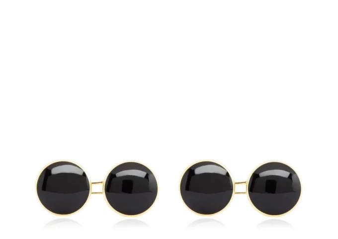 Onyx ronde manchetknopen