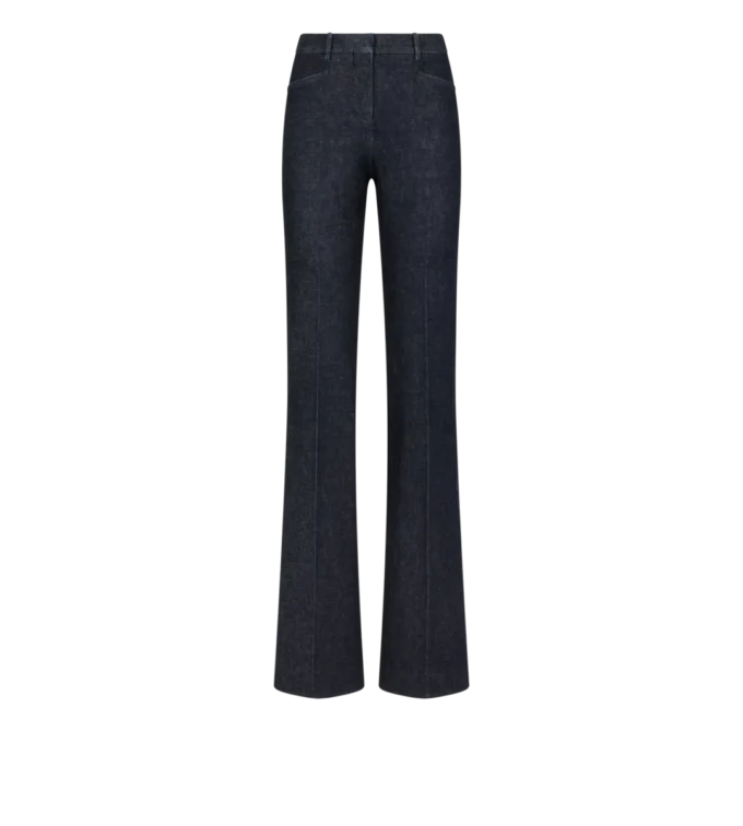 Op maat gemaakte flare-denim broek