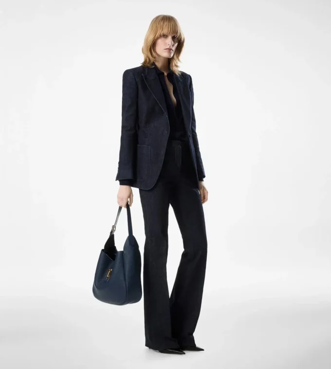 Op maat gemaakte flare-denim broek