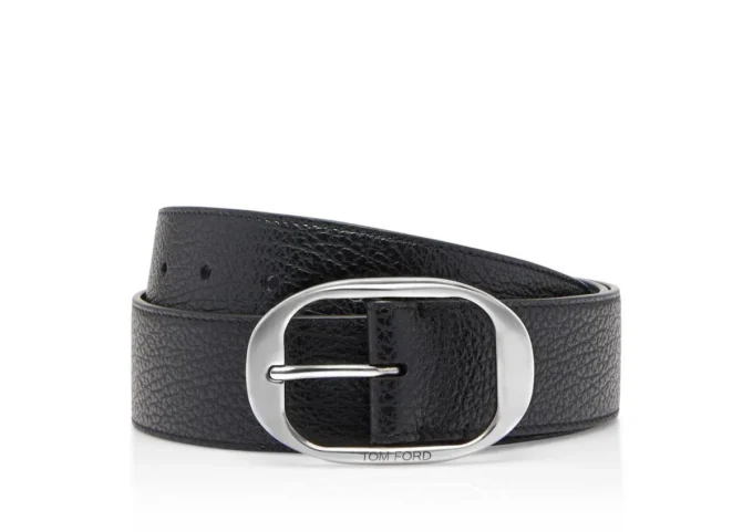 Ovale riem van graanleer