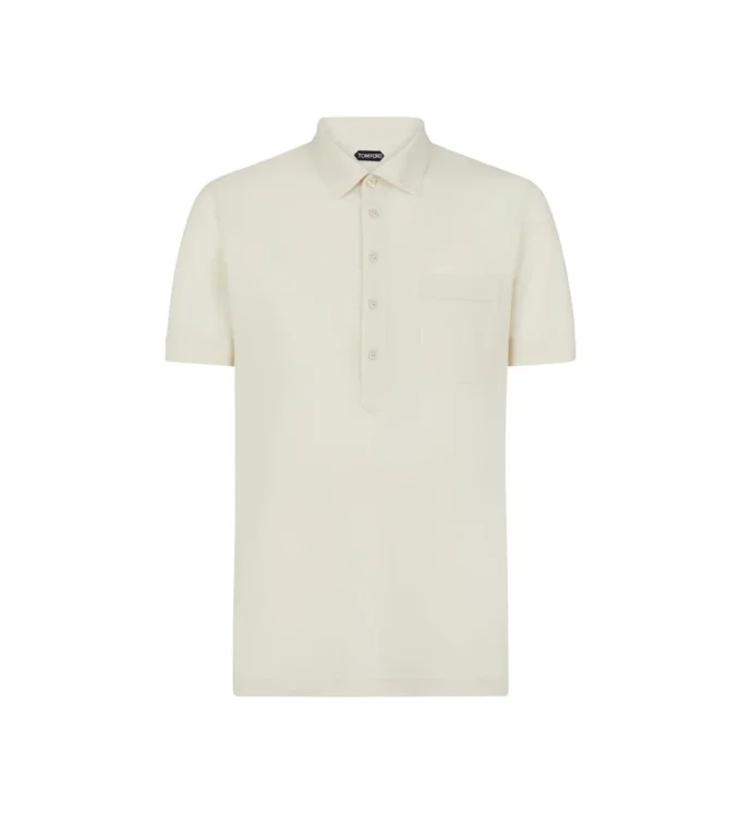 Piqué polo van zijdemix
