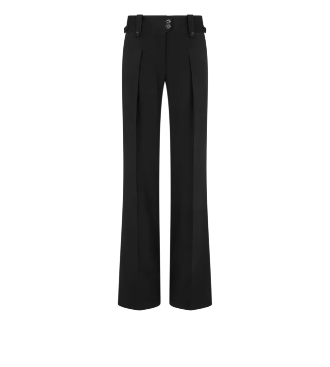 Plooibroek van zijde met wijde pijpen Plooibroek van zijde met wijde pijpen
