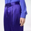 Polkadot jacquard geplooide rechte broek