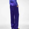 Polkadot jacquard geplooide rechte broek