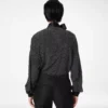 Polkadot zijden crêpe de chine lavallière tuniek met smokingdetails