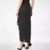 Polkadot zijden sabel wikkelrok met lederen details Polkadot zijden sabel wikkelrok met lederen details