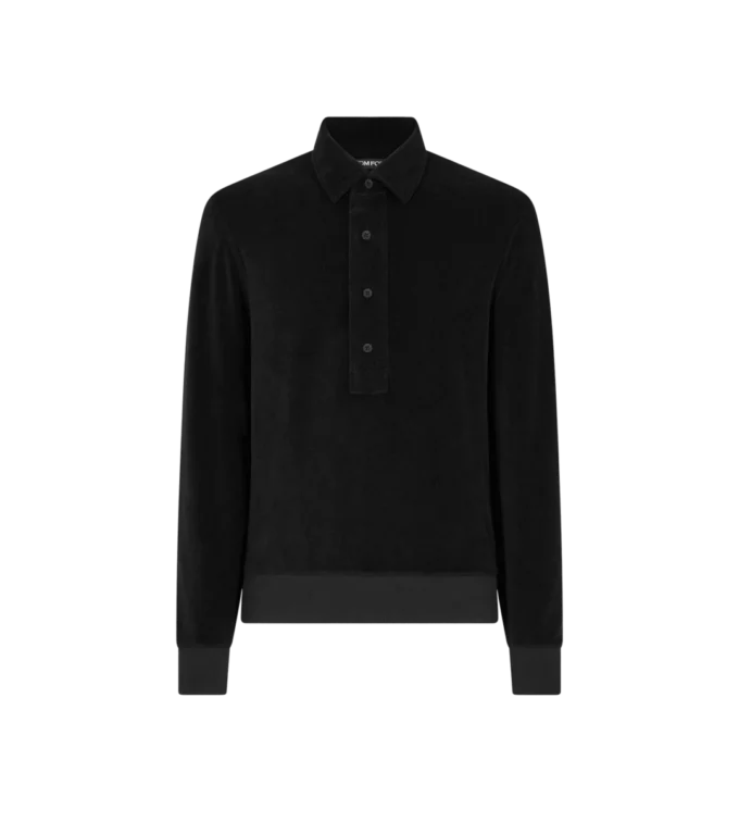 Polo met lange mouwen en badstof
