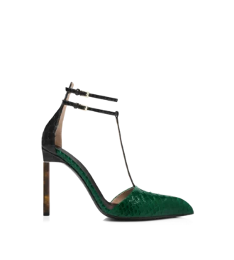 Pumps met T-bandje en pythonprint