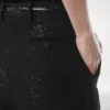 Rechte broek van crêpe met pailletten en wolmix Rechte broek van crêpe met pailletten en wolmix