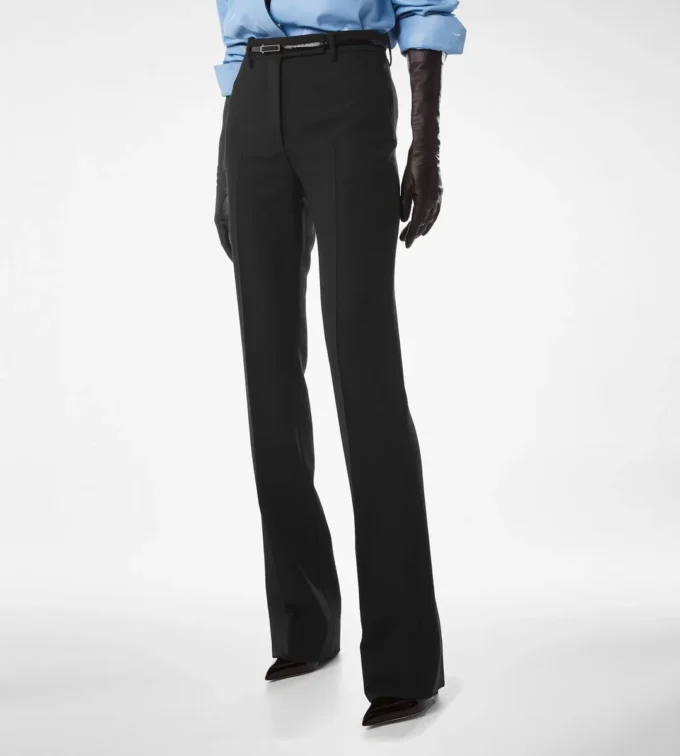 Rechte broek van wol-zijde mix Rechte broek van wol-zijde mix