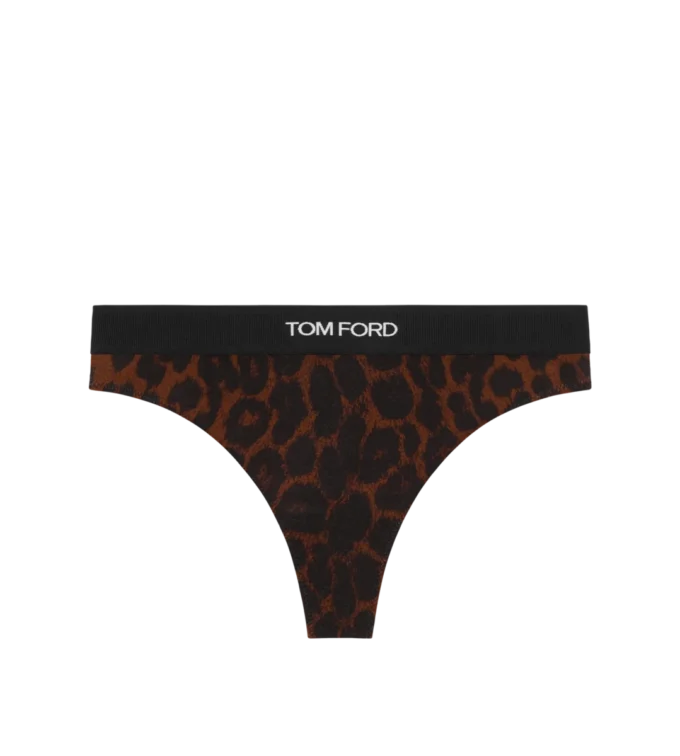 Reflected Leopard Printed Modal Signature Thong