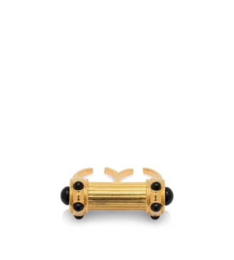 Ring met messing en kristallen cabochons Ring met messing en kristallen cabochons