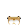Ring met messing en kristallen cabochons Ring met messing en kristallen cabochons