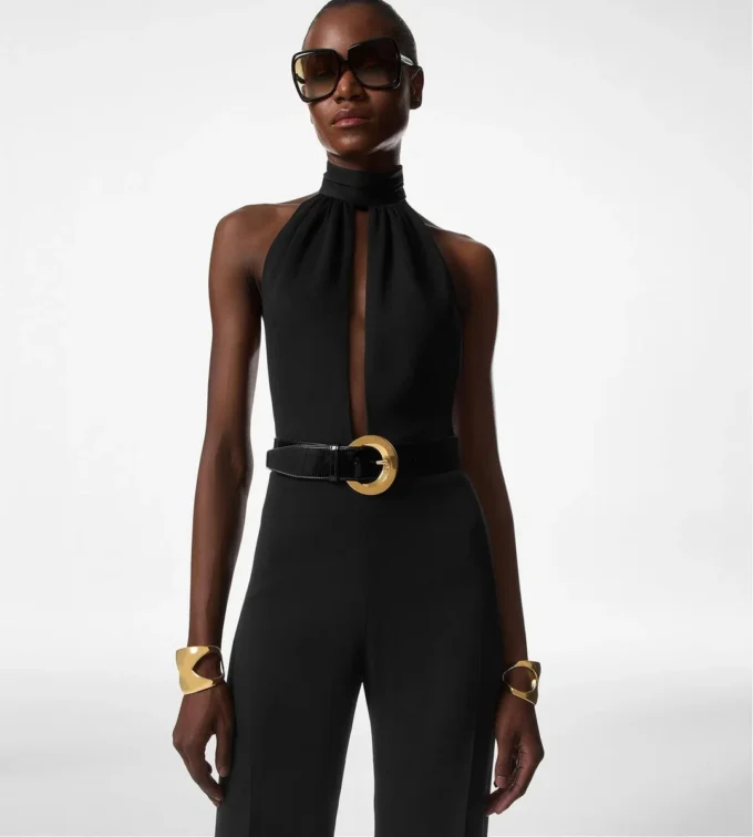 Sable’ halternek jumpsuit met ceintuur Sable’ halternek jumpsuit met ceintuur