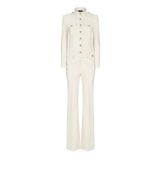 Safari-jumpsuit met opstaande kraag