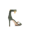 Sandalen met padlock en suède leer met hagedis-effect Sandalen met padlock en suède leer met hagedis-effect
