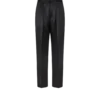 Satijnen broek met dubbele plooien en polkadotjacquard