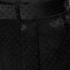 Satijnen broek met dubbele plooien en polkadotjacquard