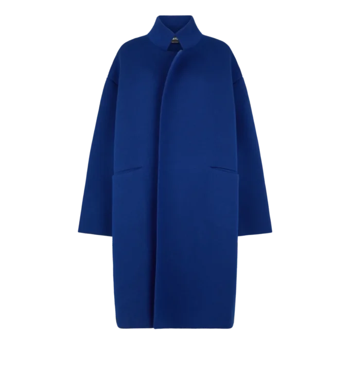 Sculpturale opera-jas met enkele knoopsluiting Sculpturale opera-jas met enkele knoopsluiting