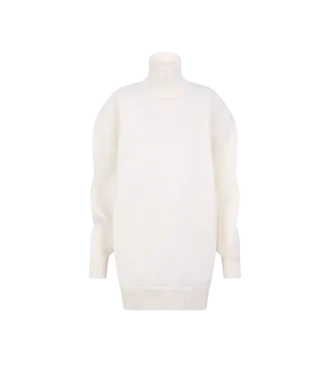 Sculpturale oversized coltrui-jurk van merinowolmix Sculpturale oversized coltrui-jurk van merinowolmix