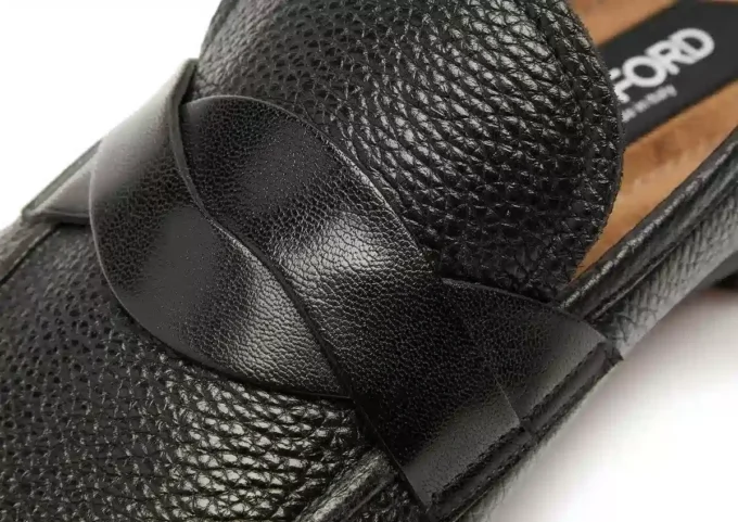 Sean Twisted Band Loafer van generfd leer