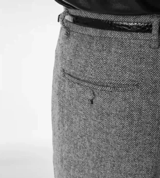 Sharkskin Herringbone Double Splittable Pant